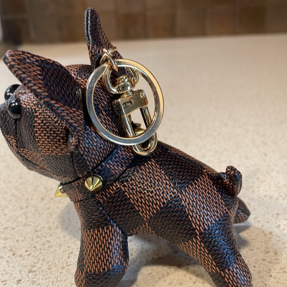 NEW LUX Inspired Vegan Leather Frenchie Dog Bag Charm/Key Chain - Picture 5 of 7